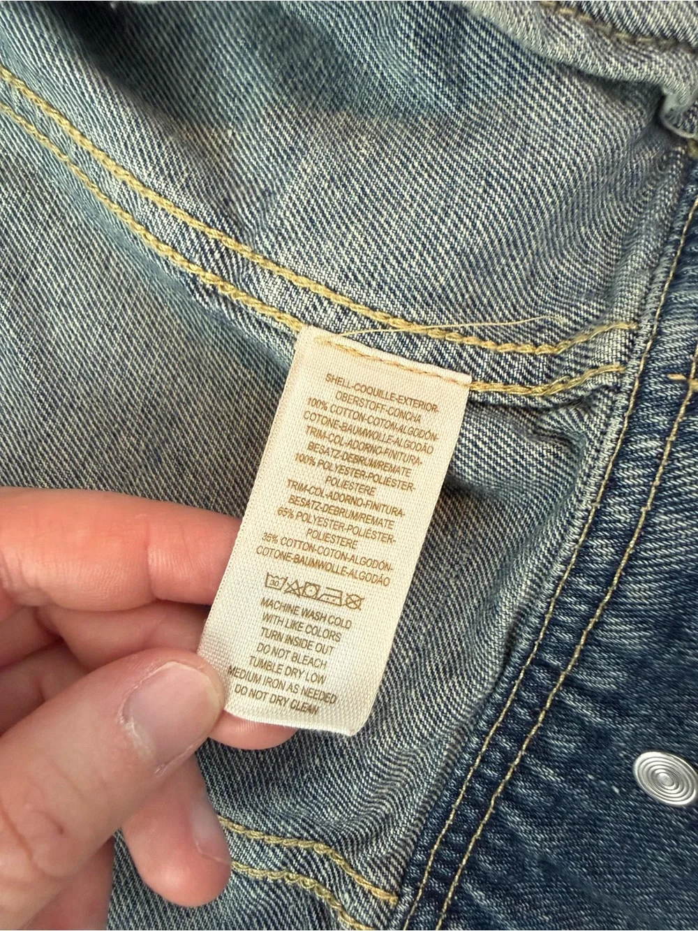 Women’s Free People Distressed Baja Denim Jean Jacket - Size 2 - Picture 6 of 7